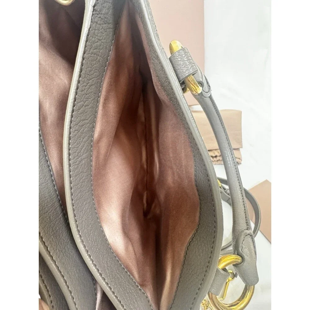 Authentic Miu Miu Madras Gray Medium Satchel Top Handle